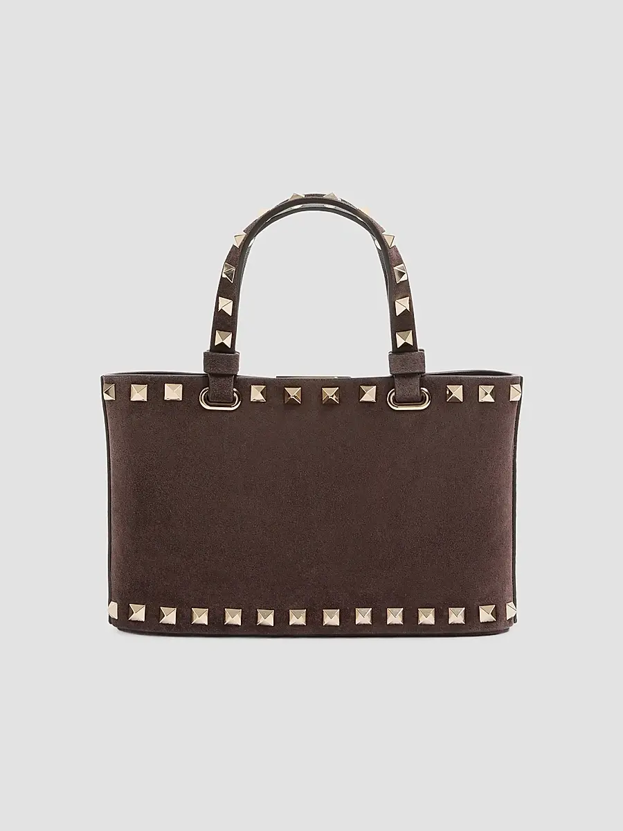 Valentino Women's Rockstud Mini Suede Top Handle Bag | Thumbnail 3 Valentino Women's Rockstud Mini Suede Top Handle Bag | Thumbnail 3