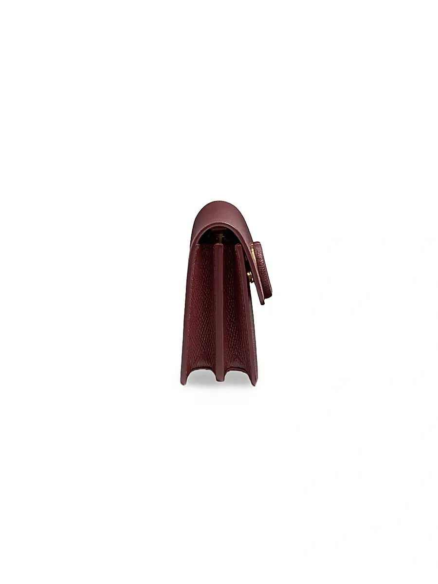 Valentino Women's VLogo Signature Grainy Calfskin Wallet with Chain - Maroon | Thumbnail 3