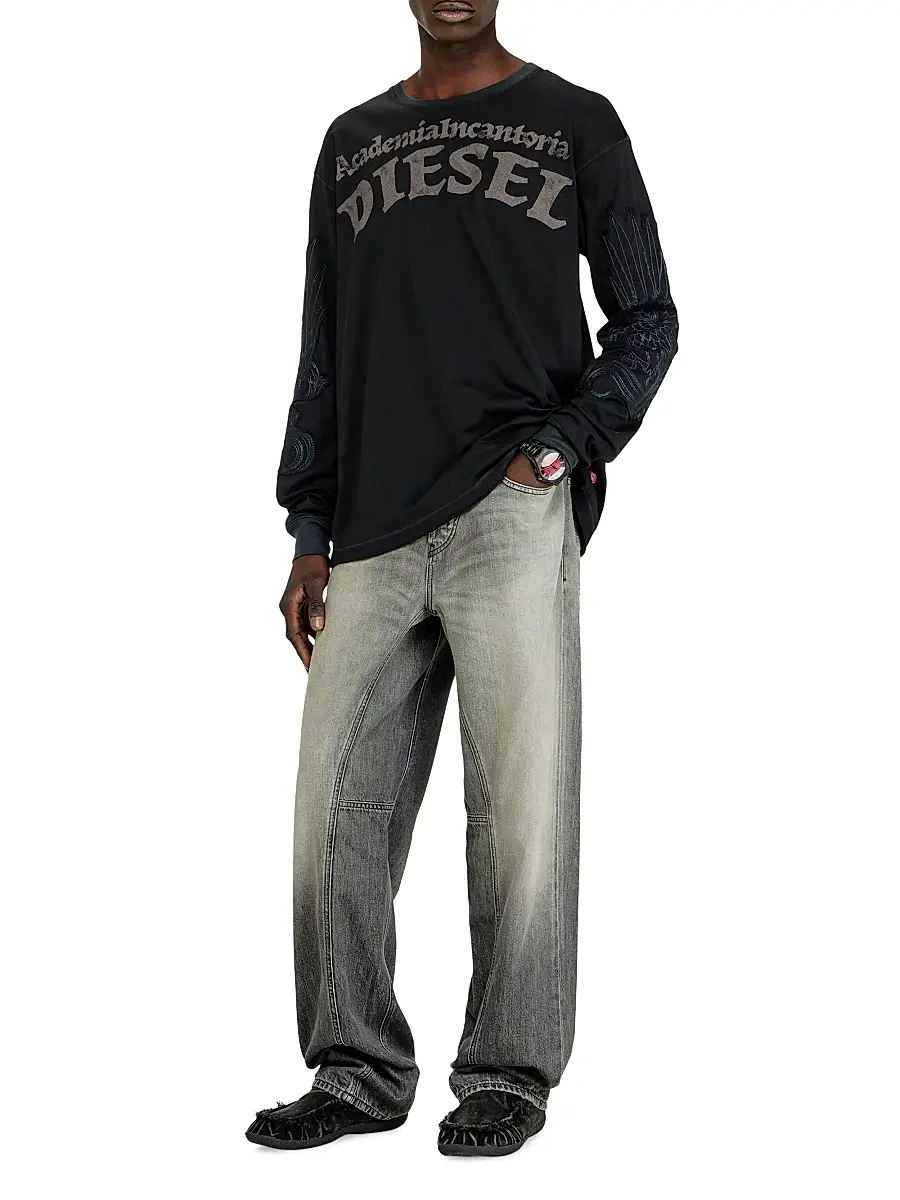 Diesel Men's Logo Graphic Cotton T-Shirt | Thumbnail 2 Diesel Men's Logo Graphic Cotton T-Shirt | Thumbnail 2