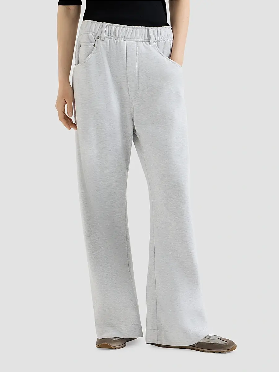 Brunello Cucinelli Women's Cotton Smooth French Terry Trousers | Thumbnail 2 Brunello Cucinelli Women's Cotton Smooth French Terry Trousers | Thumbnail 2