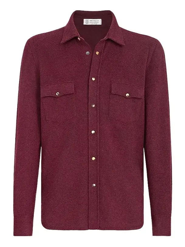 Brunello Cucinelli Men's Virgin Wool, Cashmere and Silk Knit Shirt