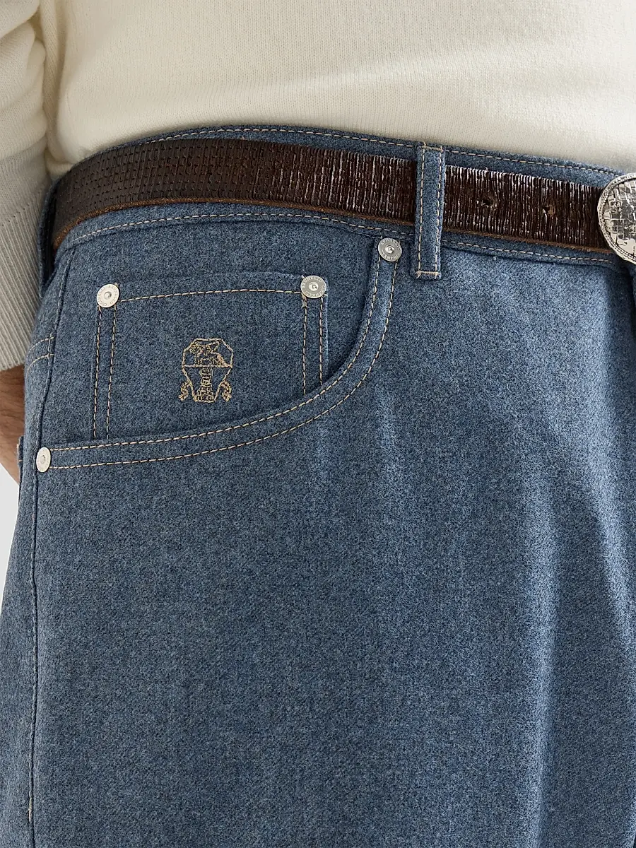 Brunello Cucinelli Men's Virgin Wool Flannel Five-Pocket Trousers | Thumbnail 5 Brunello Cucinelli Men's Virgin Wool Flannel Five-Pocket Trousers | Thumbnail 5