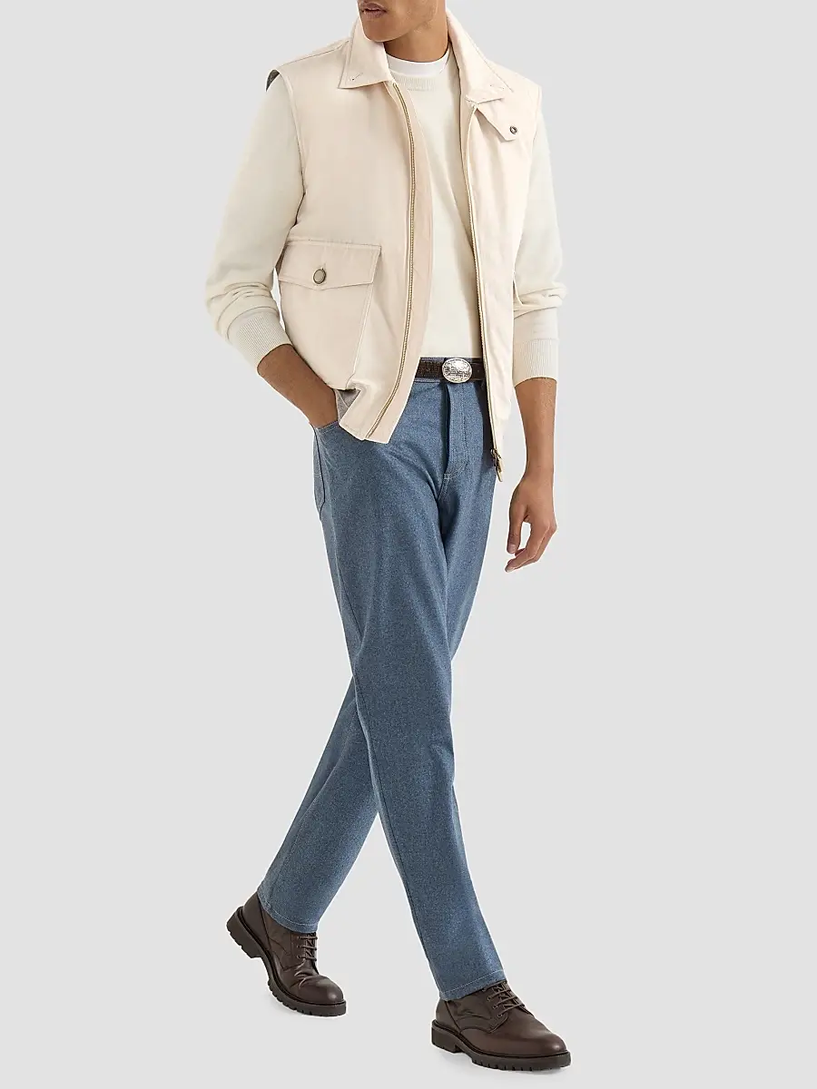 Brunello Cucinelli Men's Virgin Wool Flannel Five-Pocket Trousers | Thumbnail 6 Brunello Cucinelli Men's Virgin Wool Flannel Five-Pocket Trousers | Thumbnail 6