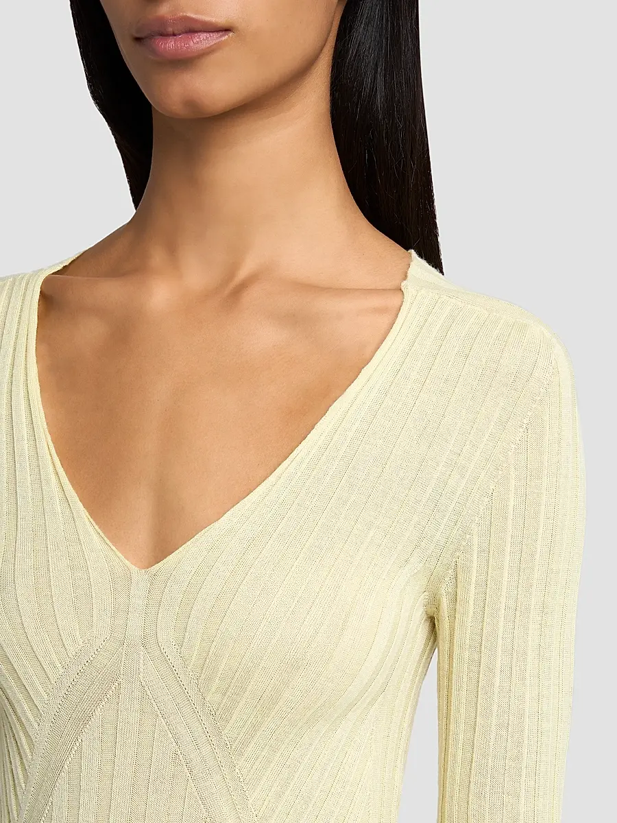 Jil Sander Women's Rib-Knit Cashmere-Silk Sweater | Thumbnail 5 Jil Sander Women's Rib-Knit Cashmere-Silk Sweater | Thumbnail 5