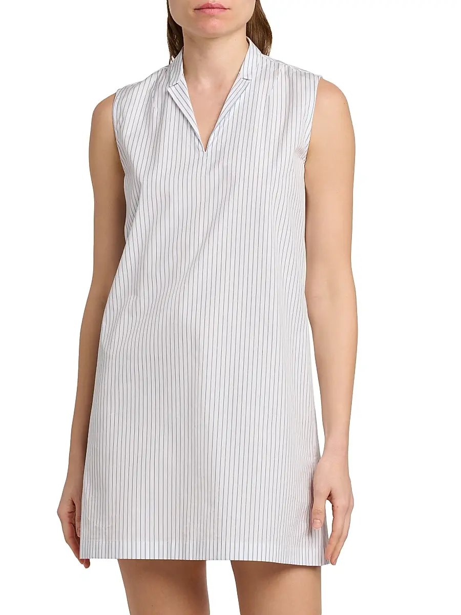 Jil Sander Women's Pinstriped Cotton Poplin Minidress | Thumbnail 3 Jil Sander Women's Pinstriped Cotton Poplin Minidress | Thumbnail 3