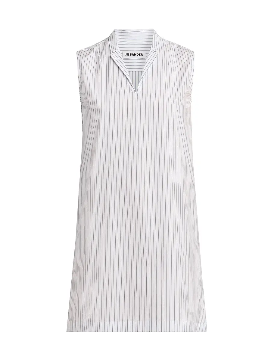 Women's Pinstriped Cotton Poplin Minidress Women's Pinstriped Cotton Poplin Minidress