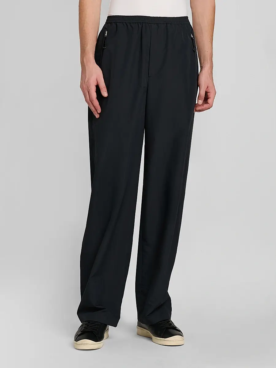 Jil Sander Men's Wide-Leg Pull-On Tech Trousers | Thumbnail 4 Jil Sander Men's Wide-Leg Pull-On Tech Trousers | Thumbnail 4
