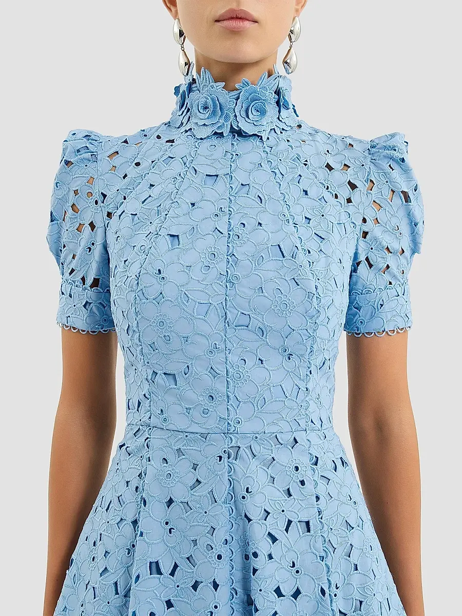 Rebecca Vallance Women's Kitsu Eyelet Floral Cotton Midi-Dress | Thumbnail 4 Rebecca Vallance Women's Kitsu Eyelet Floral Cotton Midi-Dress | Thumbnail 4