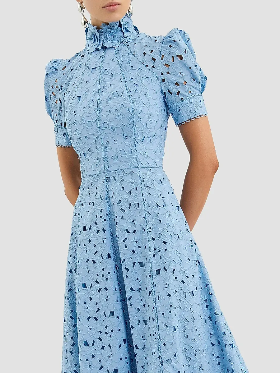 Rebecca Vallance Women's Kitsu Eyelet Floral Cotton Midi-Dress | Thumbnail 5 Rebecca Vallance Women's Kitsu Eyelet Floral Cotton Midi-Dress | Thumbnail 5