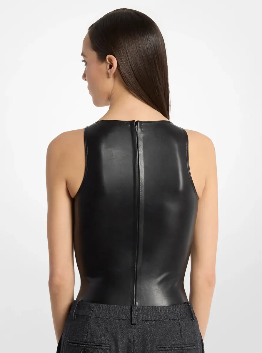 Michael Kors Collection Mixed-Media Bodysuit in | Thumbnail 4 Michael Kors Collection Mixed-Media Bodysuit in | Thumbnail 4
