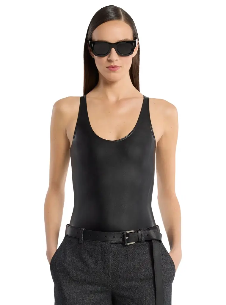 Michael Kors Collection Mixed-Media Bodysuit | Image 1 Michael Kors Collection Mixed-Media Bodysuit | Image 1