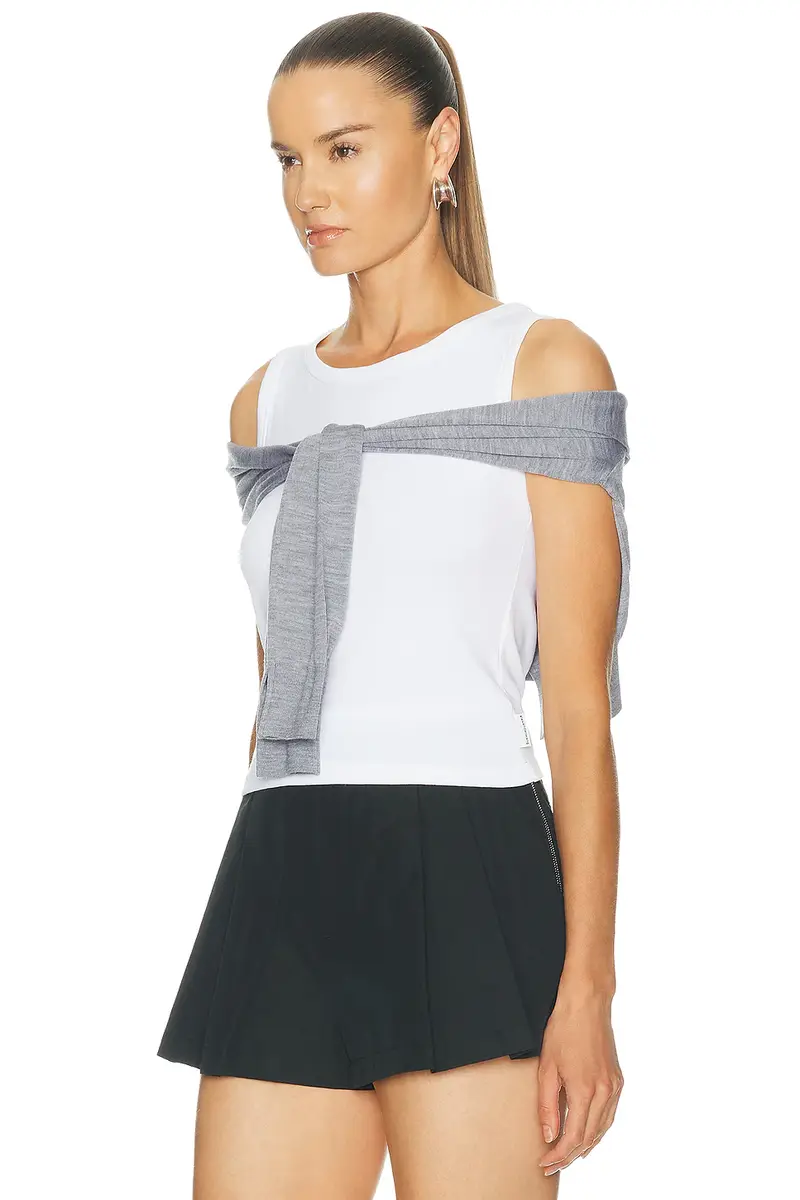 Alexander Wang Pre-Styled Tank Top With Draped Cardigan | Thumbnail 2 Alexander Wang Pre-Styled Tank Top With Draped Cardigan | Thumbnail 2
