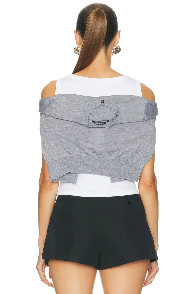 Alexander Wang Pre-Styled Tank Top With Draped Cardigan | Thumbnail 3 Alexander Wang Pre-Styled Tank Top With Draped Cardigan | Thumbnail 3