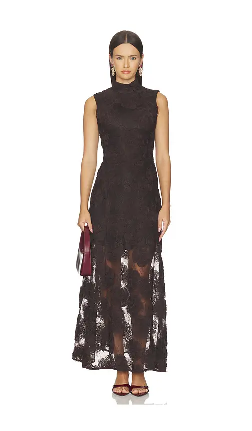 ROTATE 3d Flower Maxi Dress | Image 1 ROTATE 3d Flower Maxi Dress | Image 1
