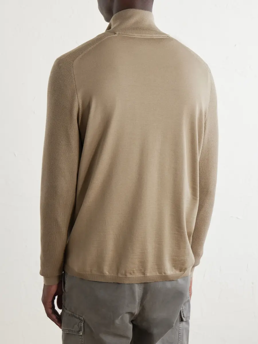 Sease Waffle-Knit Virgin Wool Half-Zip Sweater - Men | Thumbnail 4