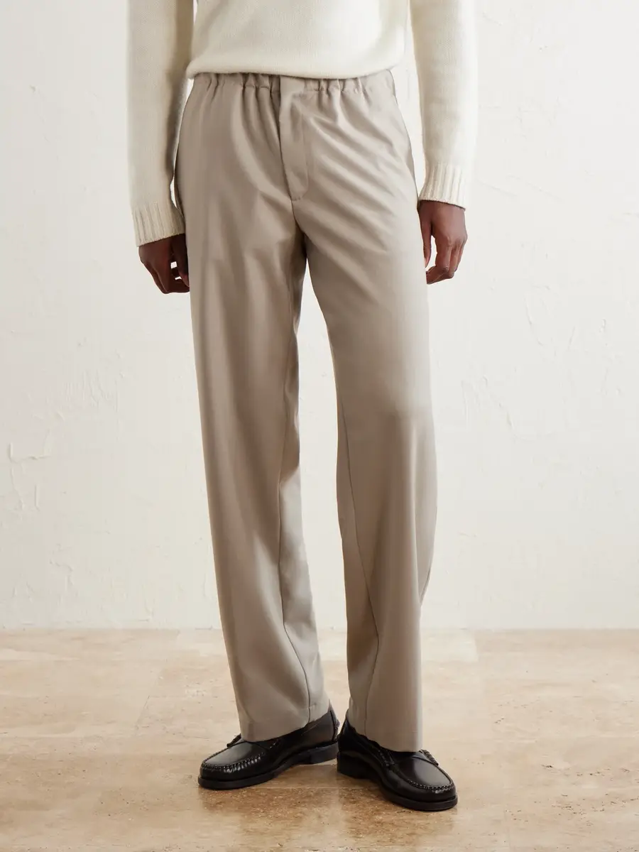 Lardini Straight-Leg Stretch-Wool Flannel Trousers - Men | Thumbnail 3