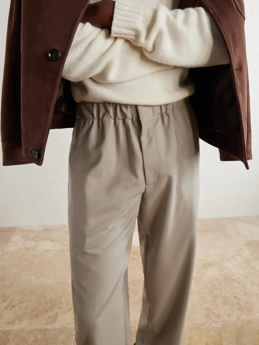 Lardini Straight-Leg Stretch-Wool Flannel Trousers - Men | Thumbnail 5