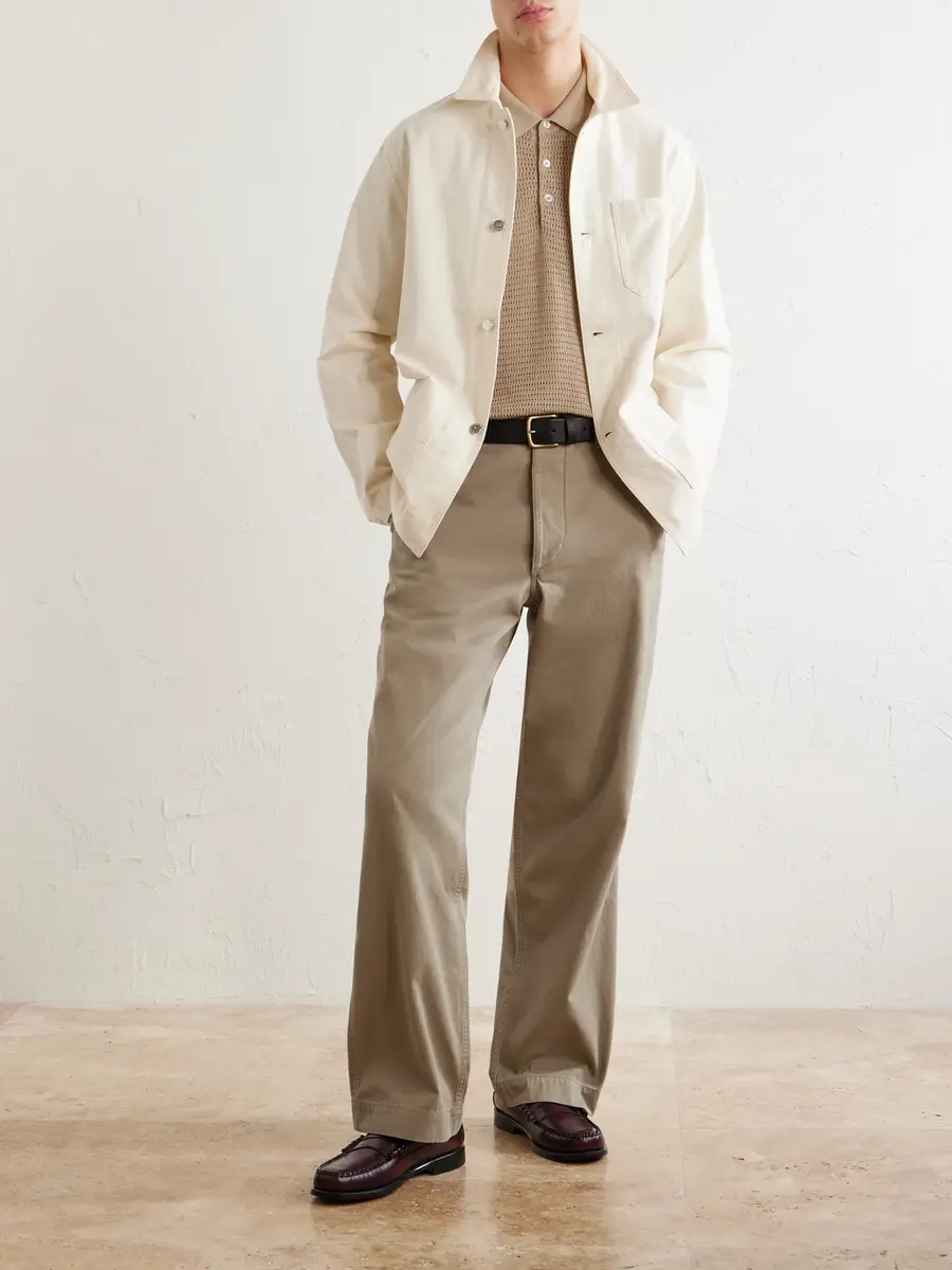 Drake's Wide-Leg Cotton-Twill Chinos - Men | Thumbnail 2 Drake's Wide-Leg Cotton-Twill Chinos - Men | Thumbnail 2