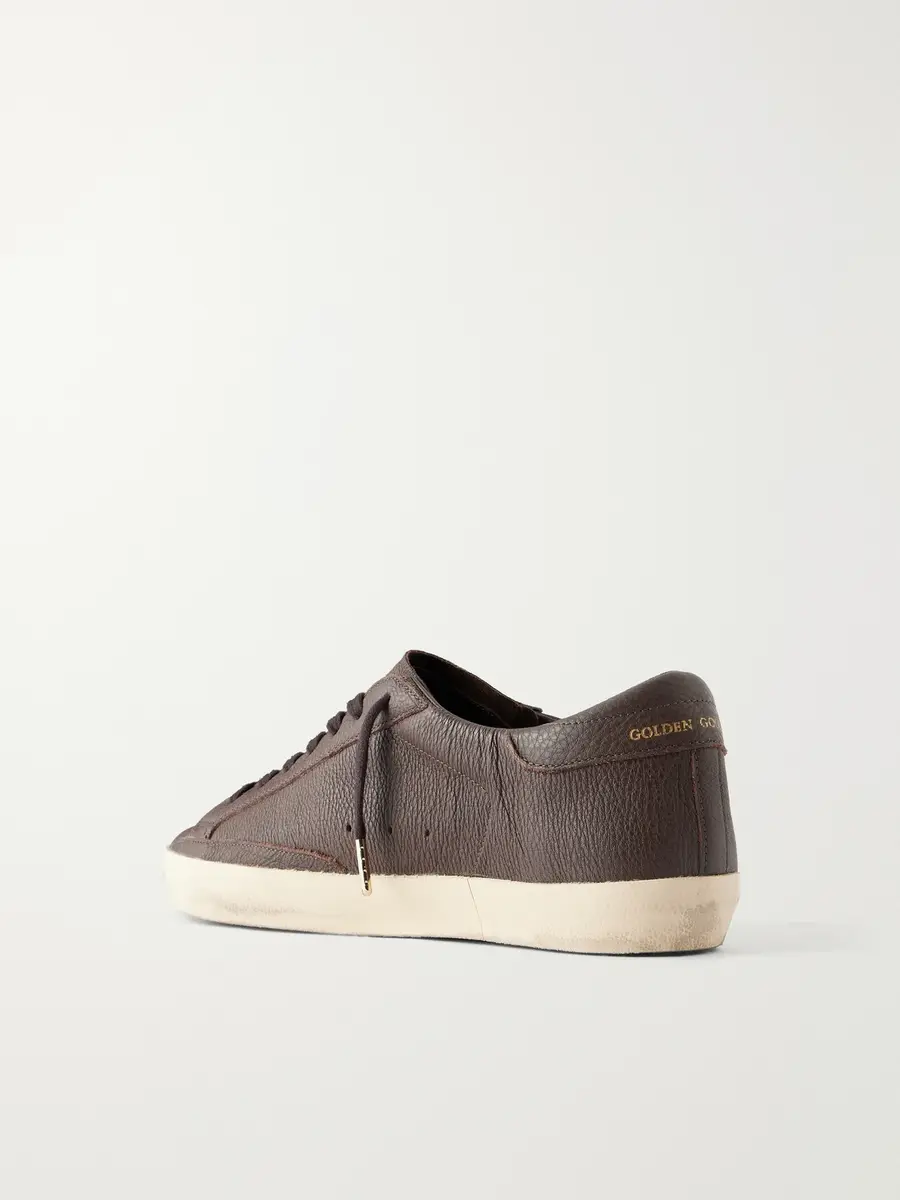 Golden Goose Super-Star Distressed Full-Grain Leather Sneakers - Men | Thumbnail 4