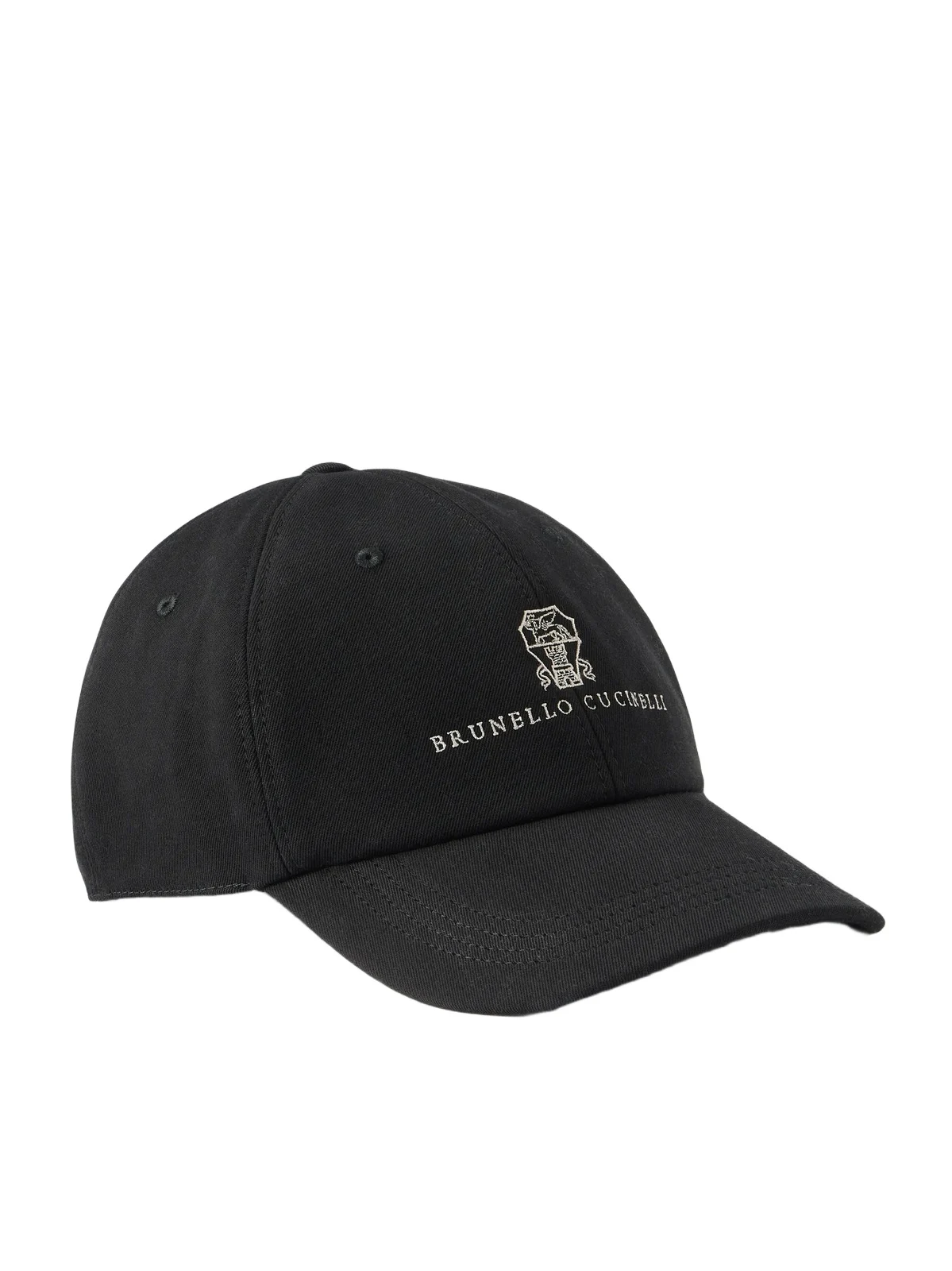 Brunello Cucinelli Logo-Embroidered Leather-Trimmed Cotton-Twill Baseball Cap - Men