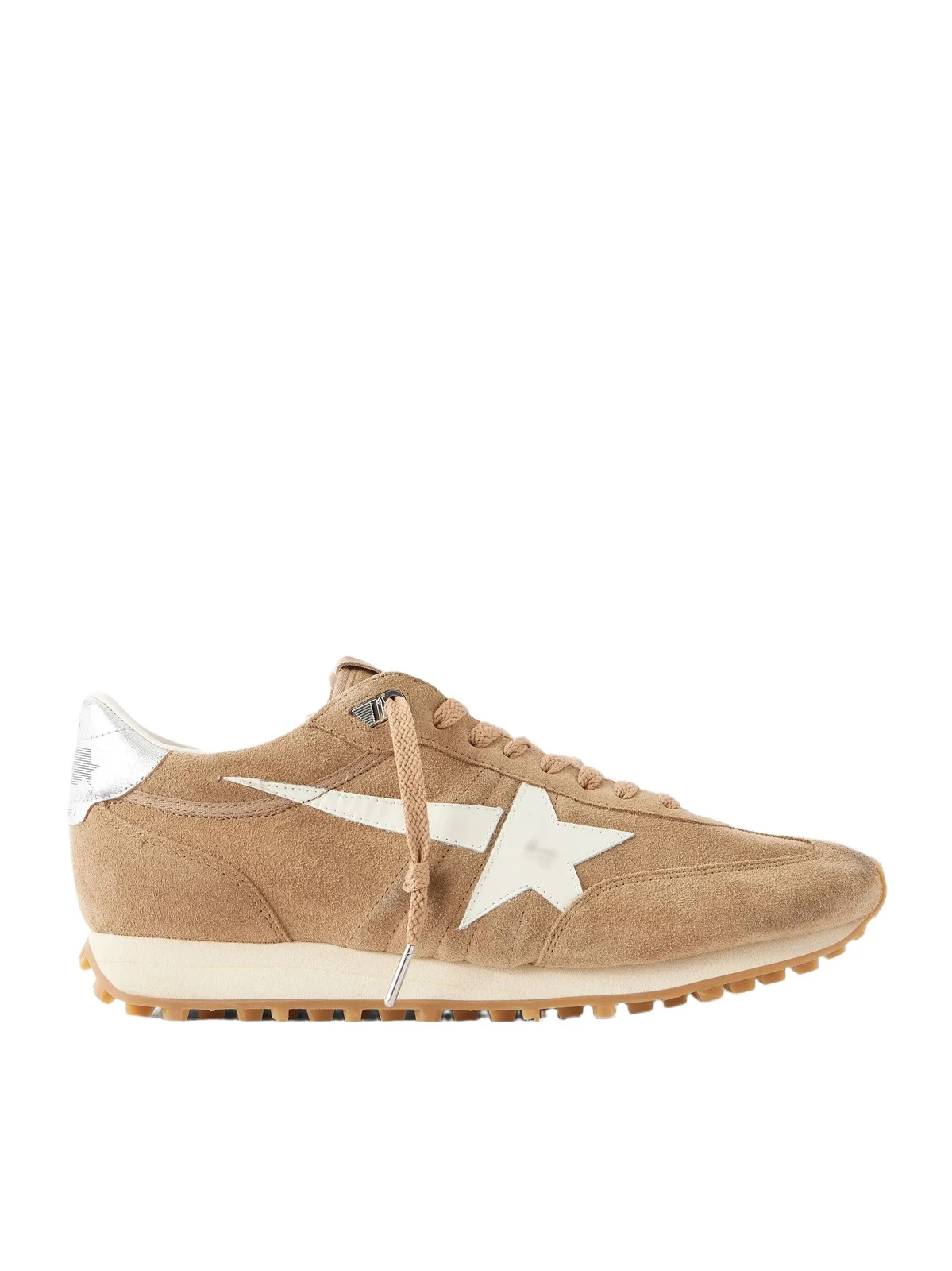 Marathon Metallic Leather-Trimmed Suede Sneakers - Men Marathon Metallic Leather-Trimmed Suede Sneakers - Men