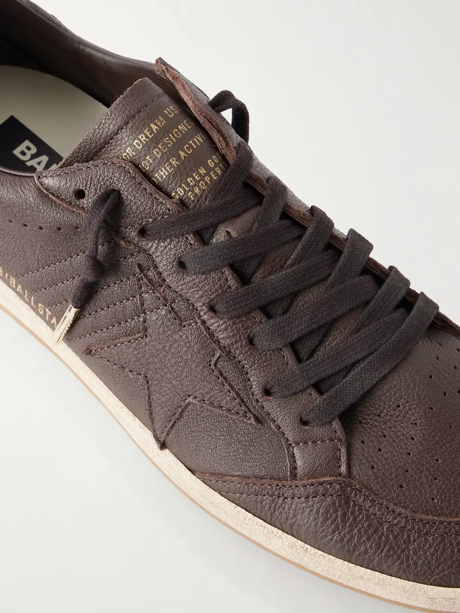 Golden Goose Ball Star Distressed Leather Sneakers - Men | Thumbnail 5