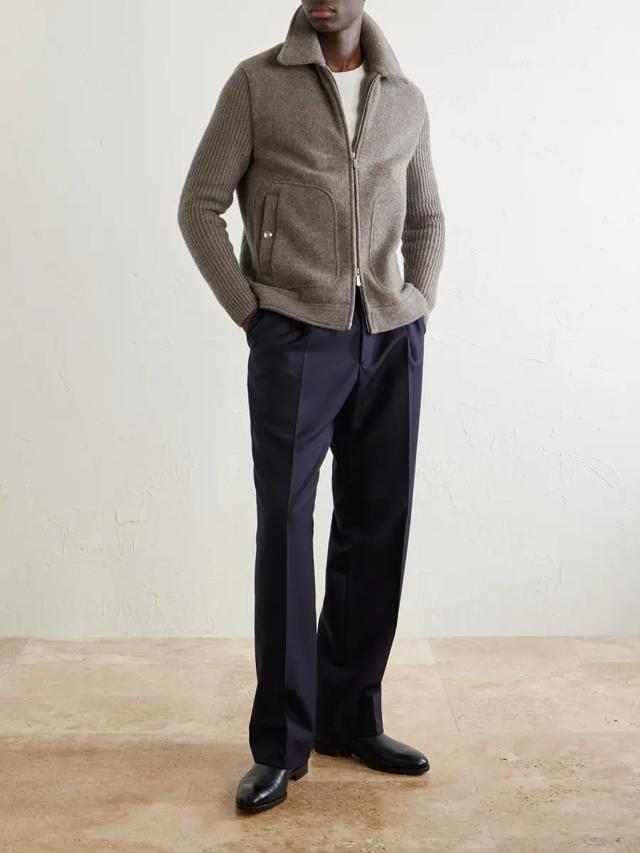 ELEVENTY Ribbed-trimmed and Felted Wool jacket - Men | Thumbnail 2 ELEVENTY Ribbed-trimmed and Felted Wool jacket - Men | Thumbnail 2