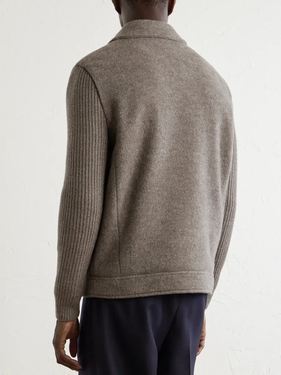 ELEVENTY Ribbed-trimmed and Felted Wool jacket - Men | Thumbnail 4 ELEVENTY Ribbed-trimmed and Felted Wool jacket - Men | Thumbnail 4