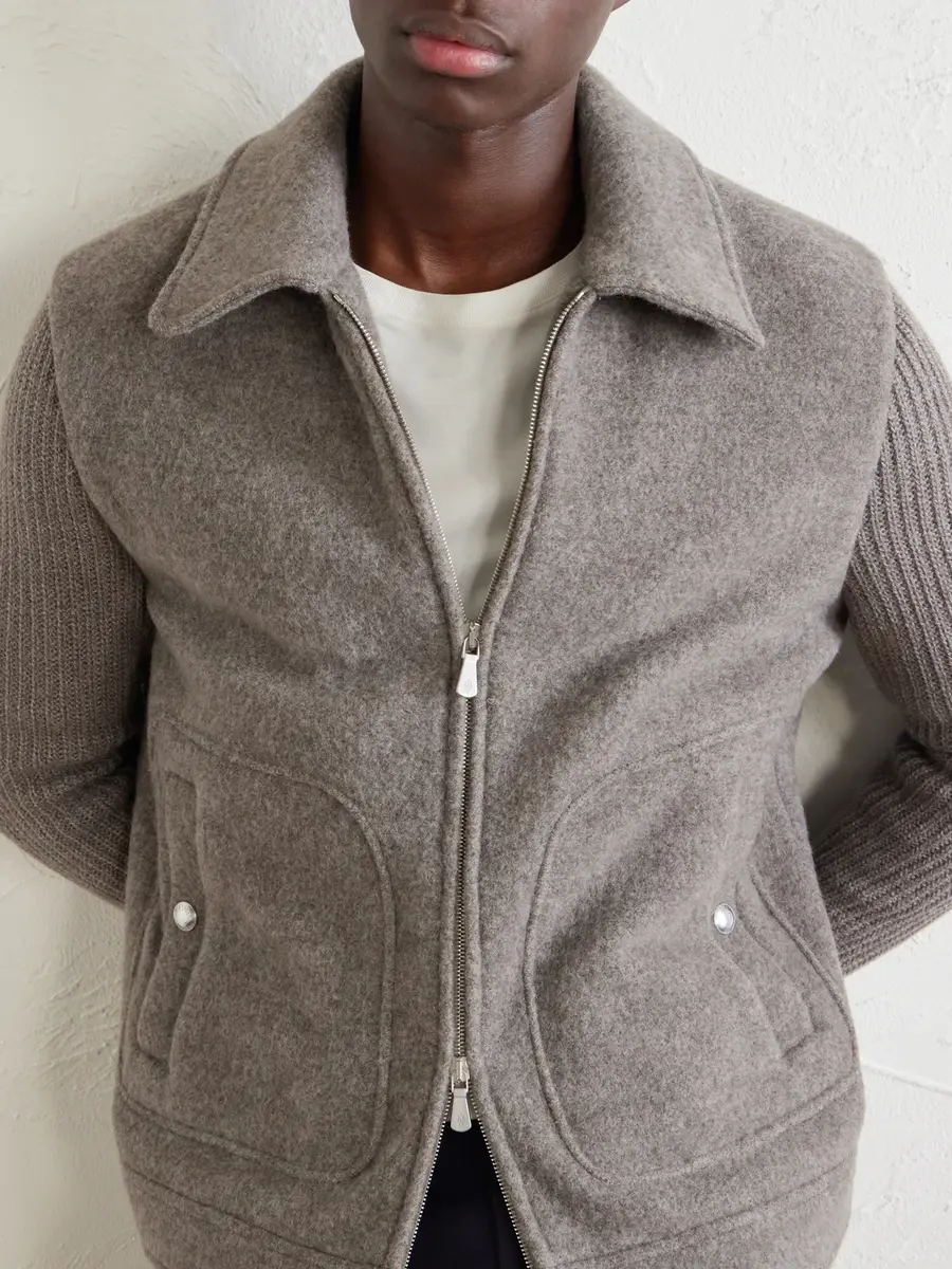 ELEVENTY Ribbed-trimmed and Felted Wool jacket - Men | Thumbnail 5 ELEVENTY Ribbed-trimmed and Felted Wool jacket - Men | Thumbnail 5