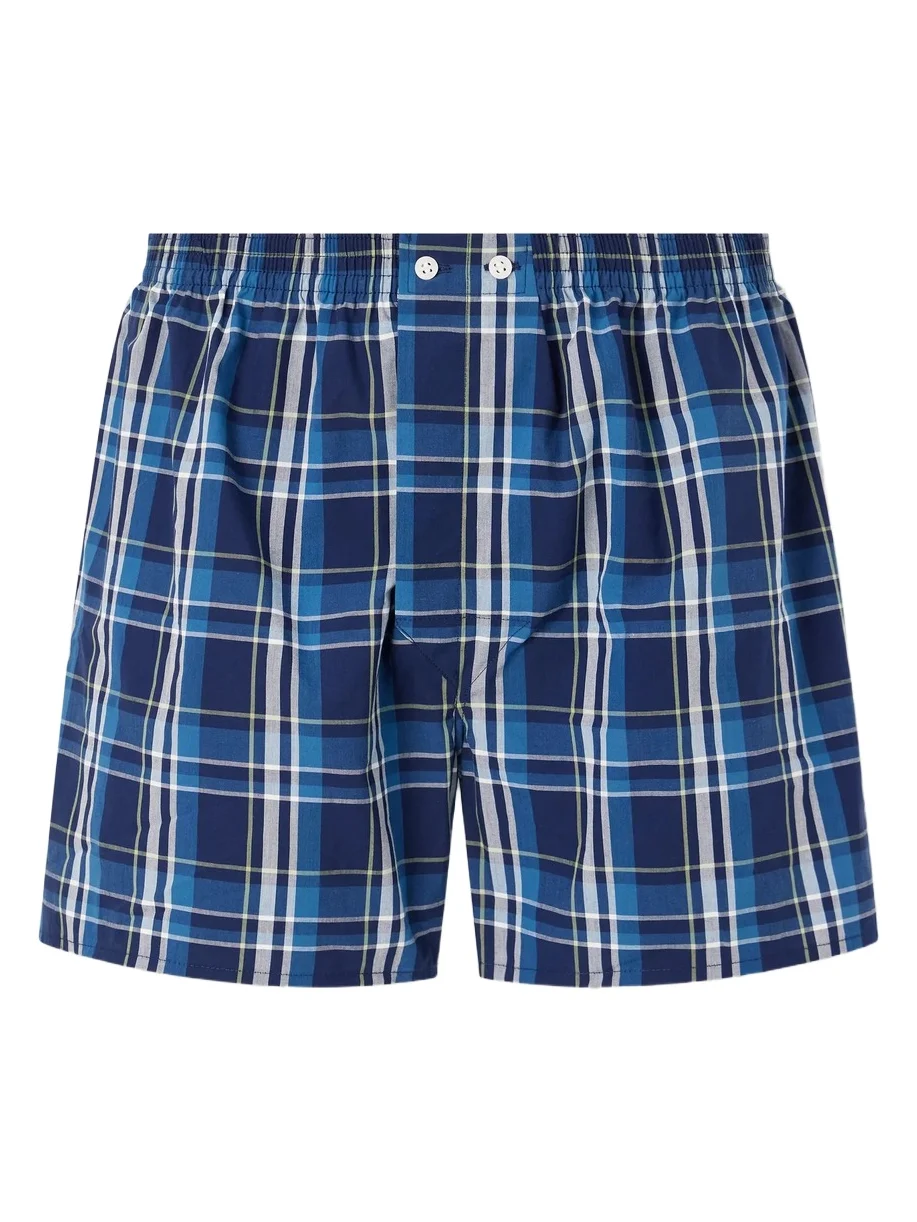 Barker 42 Checked Cotton-Jersey Boxer Shorts - Men Barker 42 Checked Cotton-Jersey Boxer Shorts - Men