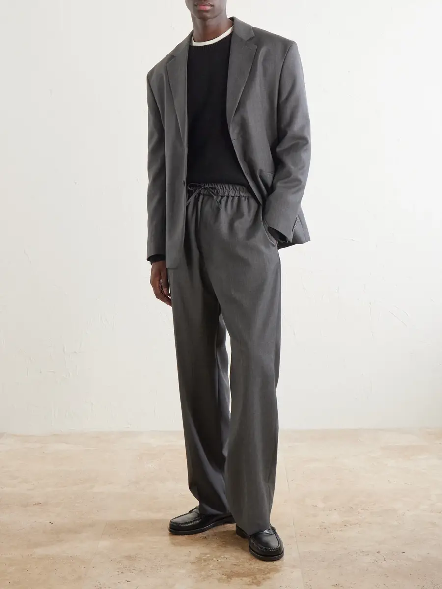 OFFICINE GÉNÉRALE Nilson Straight-Leg Wool, Cashmere and Silk-Blend Suit Trousers - Men | Thumbnail 2 OFFICINE GÉNÉRALE Nilson Straight-Leg Wool, Cashmere and Silk-Blend Suit Trousers - Men | Thumbnail 2
