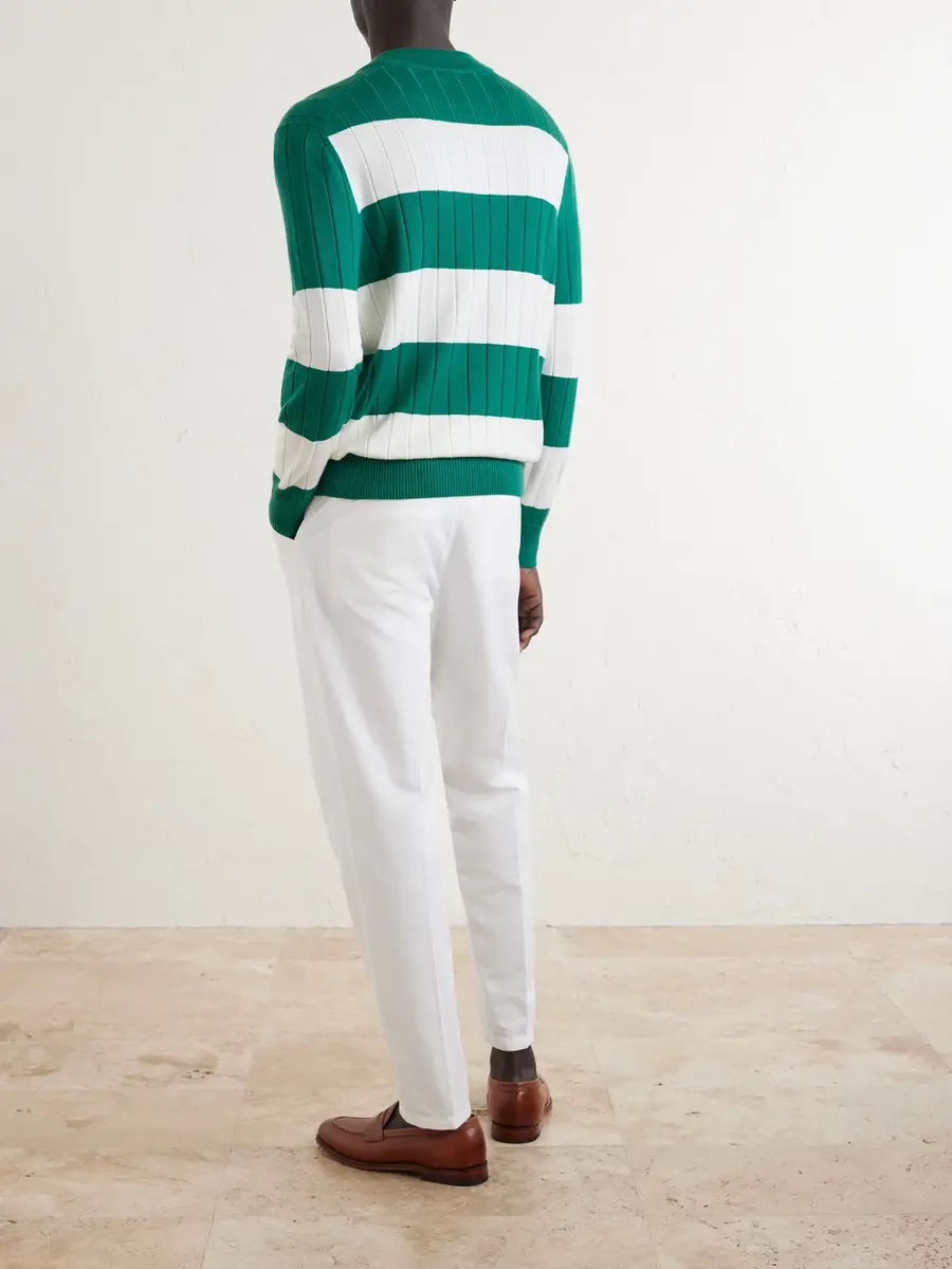 dunhill Striped Cashmere and Silk-Blend Polo Shirt - Men | Thumbnail 4 dunhill Striped Cashmere and Silk-Blend Polo Shirt - Men | Thumbnail 4