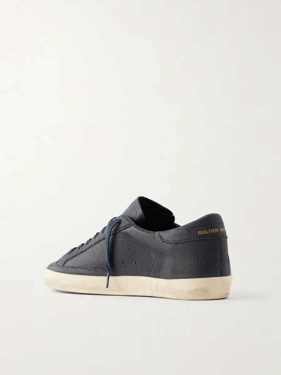 Golden Goose Super-Star Distressed Full-Grain Leather Sneakers - Men | Thumbnail 4