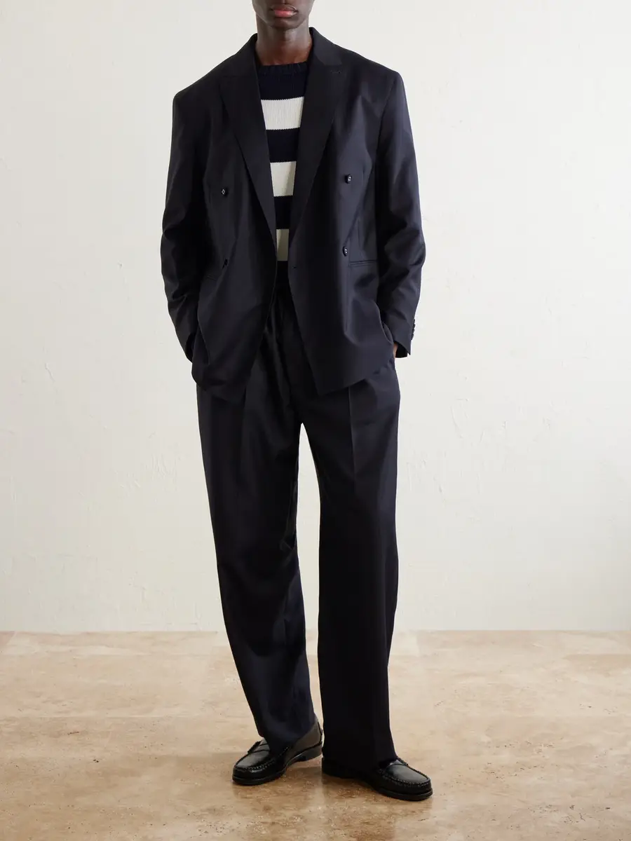 OFFICINE GÉNÉRALE Nilson Straight-Leg Wool, Cashmere and Silk-Blend Suit Trousers - Men | Thumbnail 2 OFFICINE GÉNÉRALE Nilson Straight-Leg Wool, Cashmere and Silk-Blend Suit Trousers - Men | Thumbnail 2
