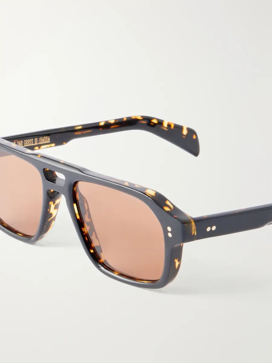 Cutler and Gross GR15 Double-Bridge Aviator-Style Tortoiseshell Acetate Sunglasses - Men | Thumbnail 3