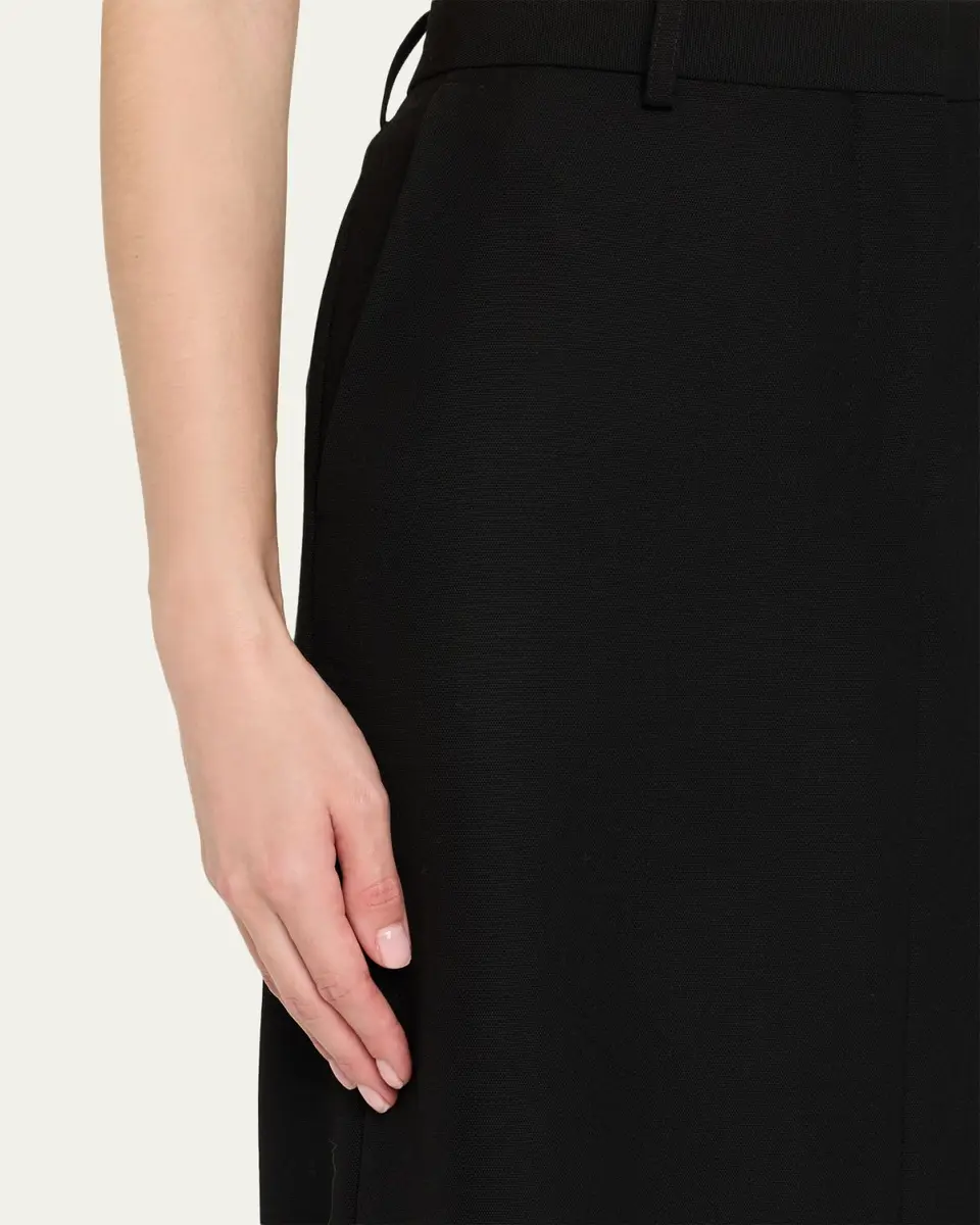 TOTEME Low-Waist Tailored Straight Midi Skirt | Thumbnail 5