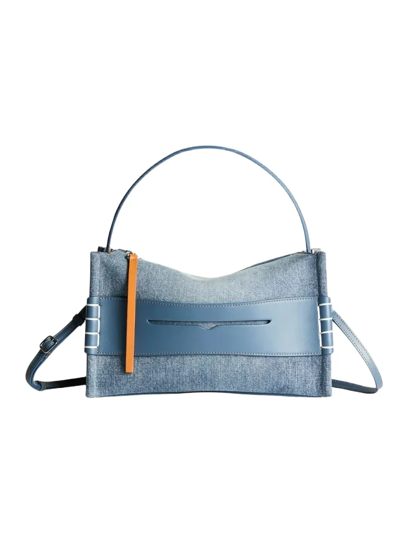 Loafer Denim Penny Keeper Top-Handle Bag