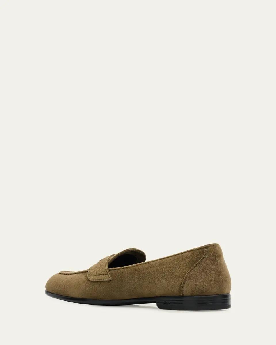 Brioni Men's Appia Suede Penny Loafers | Thumbnail 2