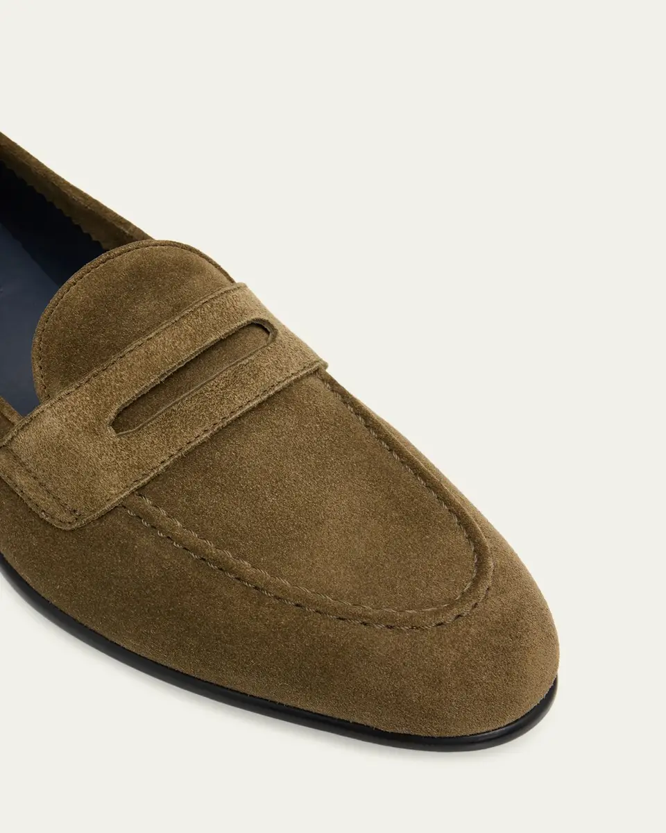 Brioni Men's Appia Suede Penny Loafers | Thumbnail 3