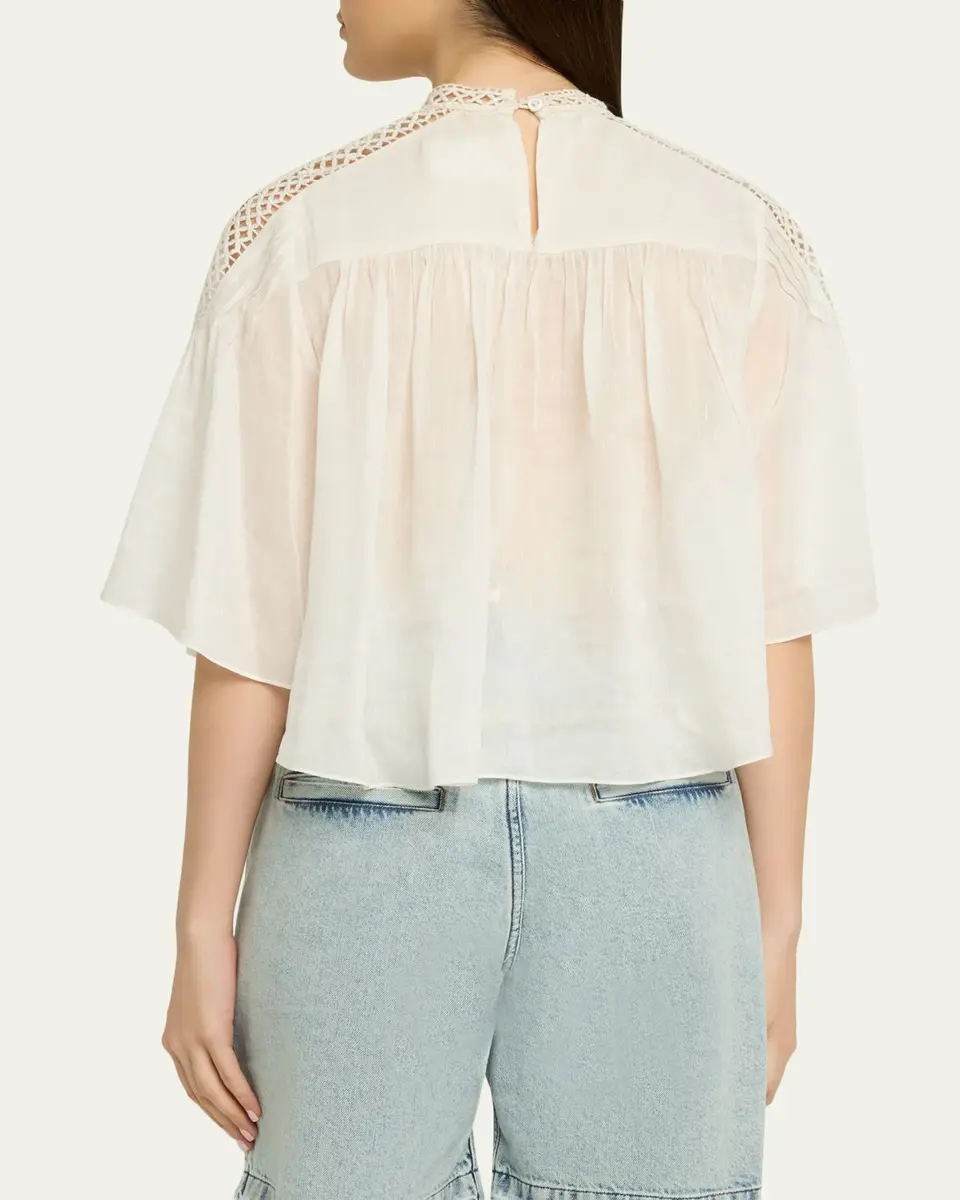 Etoile Isabel Marant Parina Embroidered Georgette Top | Thumbnail 3 Etoile Isabel Marant Parina Embroidered Georgette Top | Thumbnail 3
