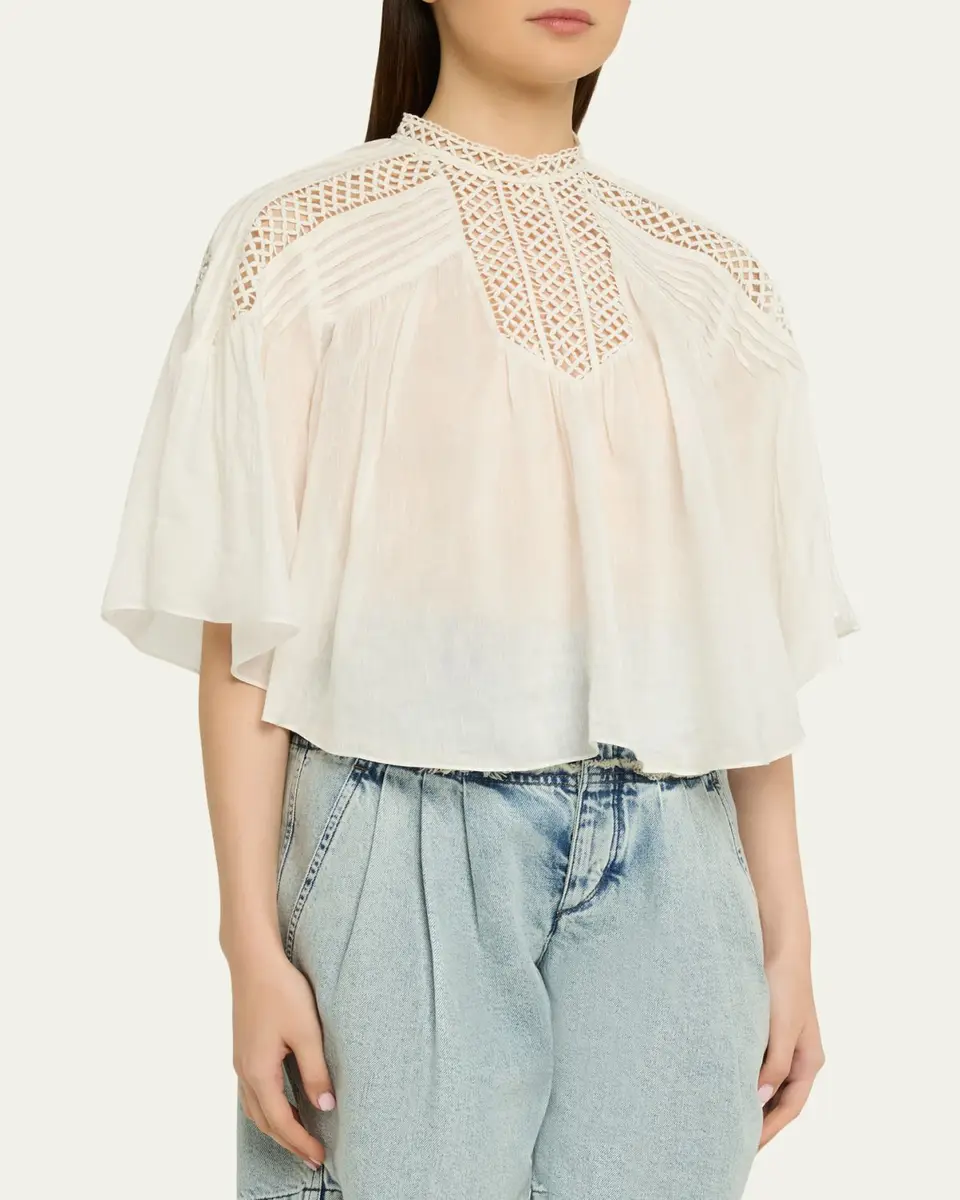 Etoile Isabel Marant Parina Embroidered Georgette Top | Thumbnail 4 Etoile Isabel Marant Parina Embroidered Georgette Top | Thumbnail 4