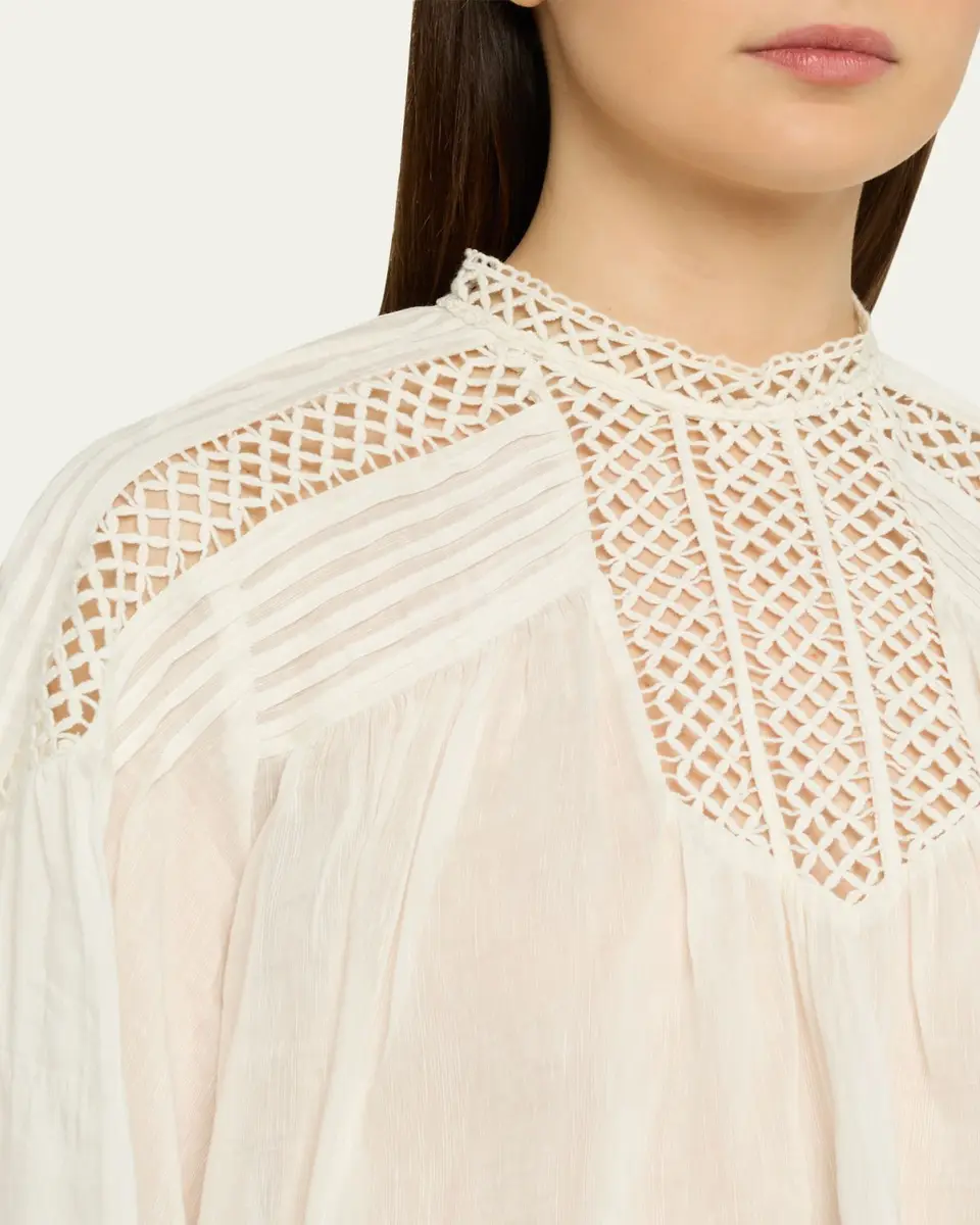 Etoile Isabel Marant Parina Embroidered Georgette Top | Thumbnail 5 Etoile Isabel Marant Parina Embroidered Georgette Top | Thumbnail 5