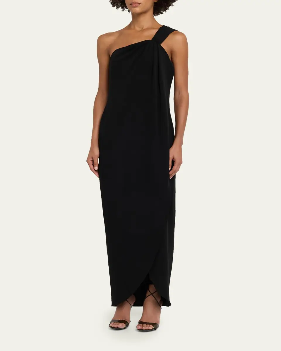 Ronny Kobo Xaden Draped One-Shoulder Crepe Maxi Dress | Thumbnail 4 Ronny Kobo Xaden Draped One-Shoulder Crepe Maxi Dress | Thumbnail 4