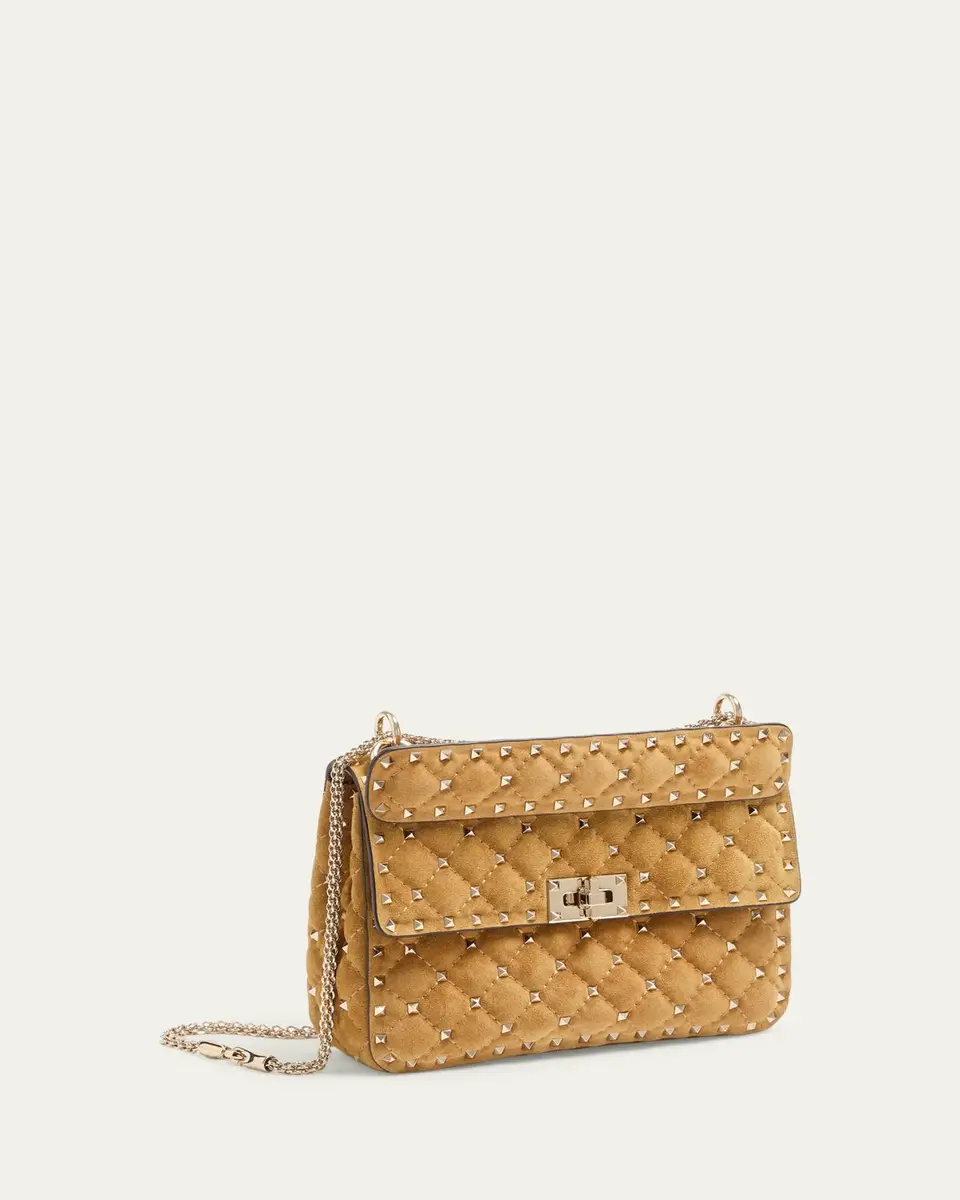 Valentino Garavani Quilted Rockstud Suede Shoulder Bag | Thumbnail 2