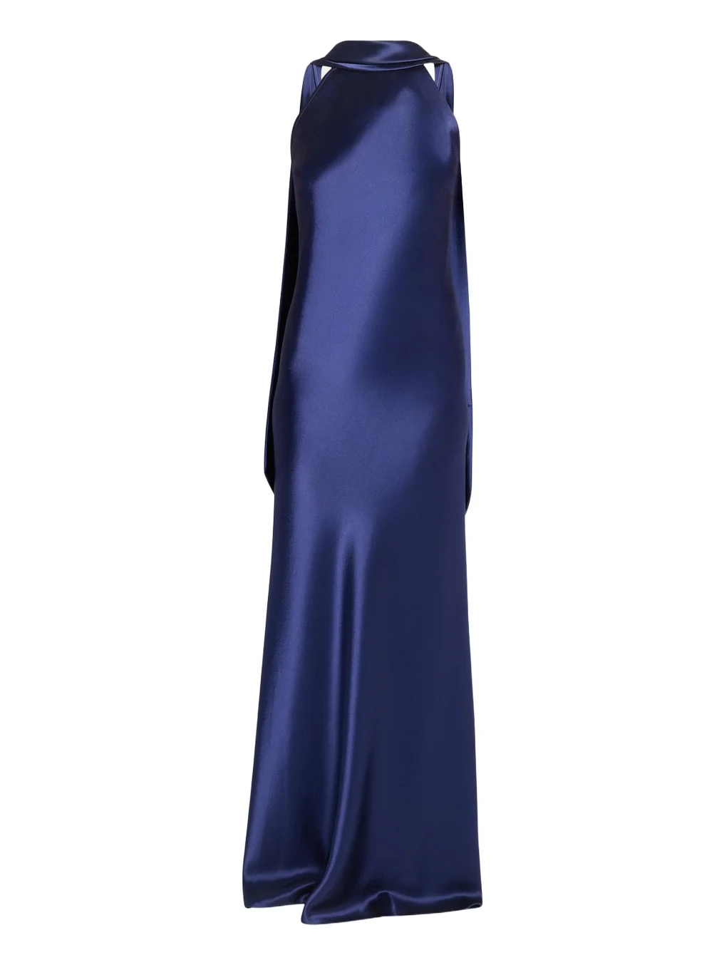Crepe Satin Sleeveless Halter Gown Crepe Satin Sleeveless Halter Gown