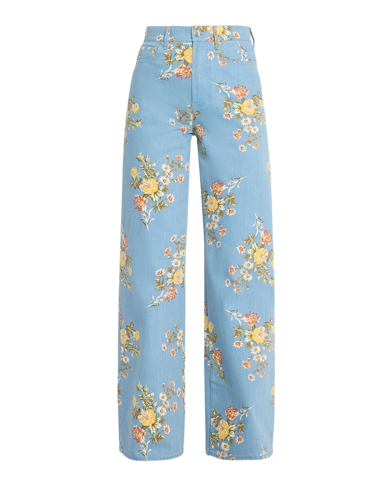 Taylor High-Rise Wide-Leg Floral Jeans