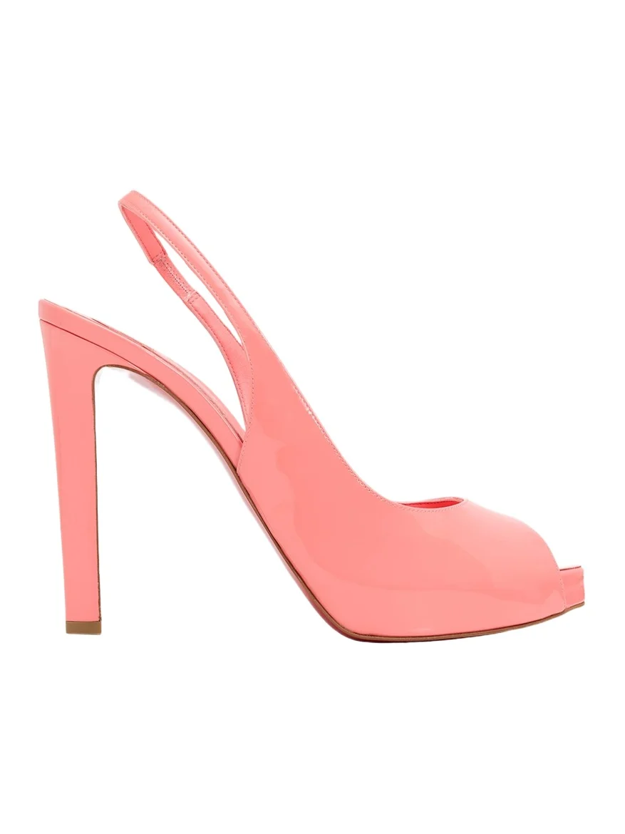 120mm Lady Fanny Patent Leather Peep-Toe Pumps