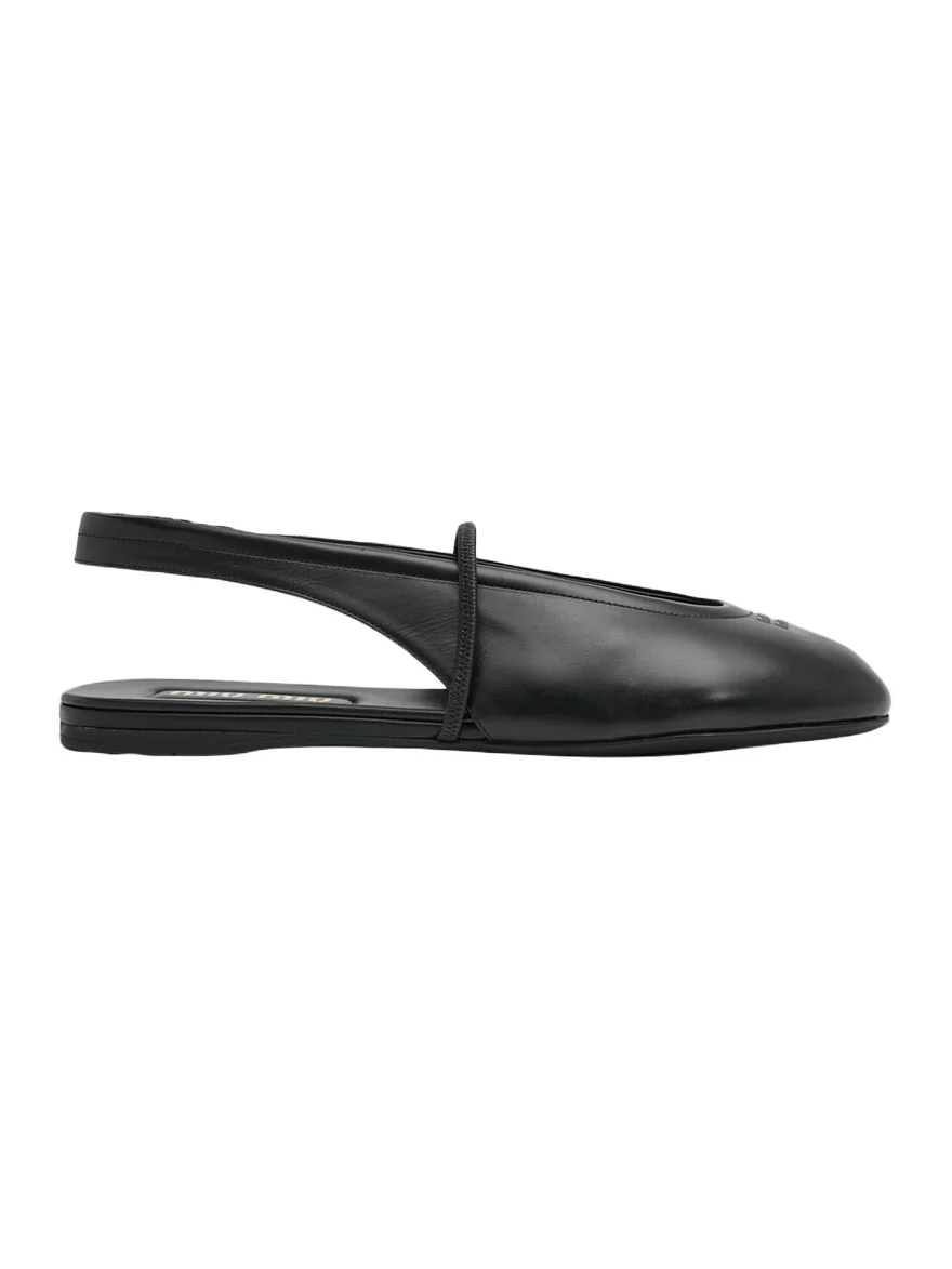 Leather Slingback Mary Jane Ballerina Flats Leather Slingback Mary Jane Ballerina Flats