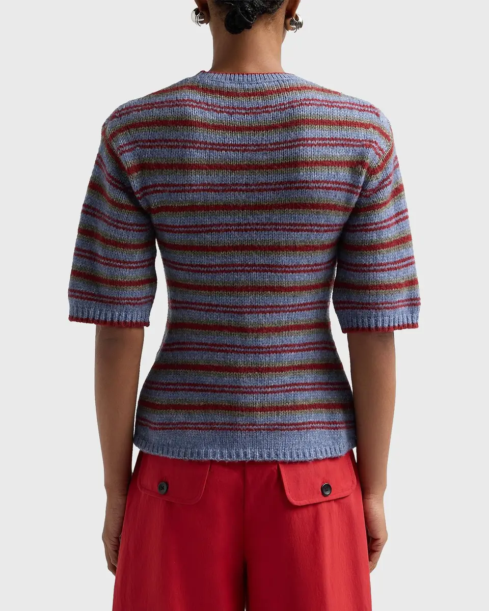 Proenza Schouler White Label Dana Striped Short-Sleeve Sweater | Thumbnail 3