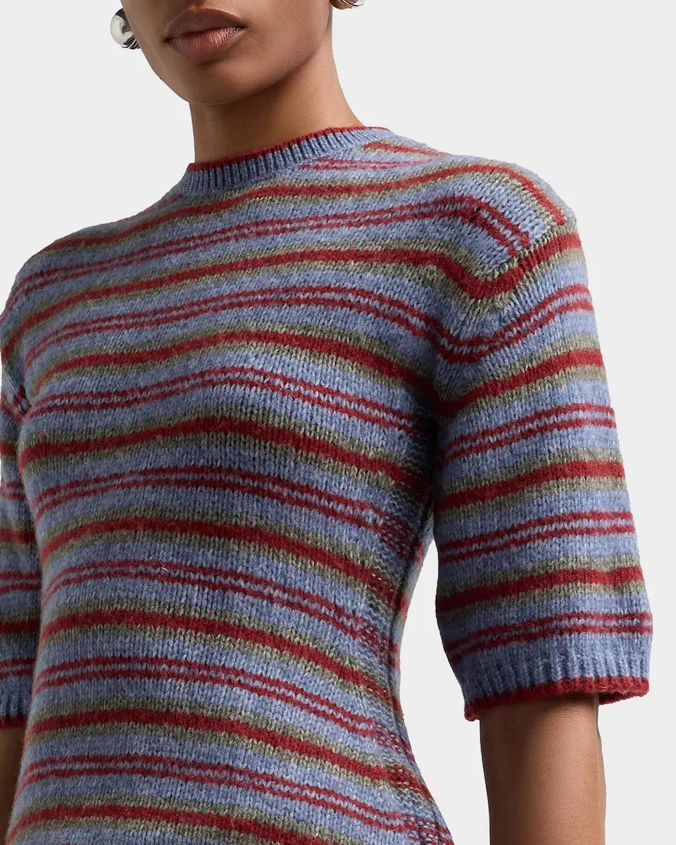 Proenza Schouler White Label Dana Striped Short-Sleeve Sweater | Thumbnail 5